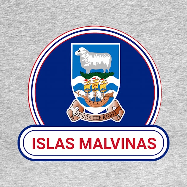 Islas Malvinas Country Badge - Islas Malvinas Flag by Yesteeyear